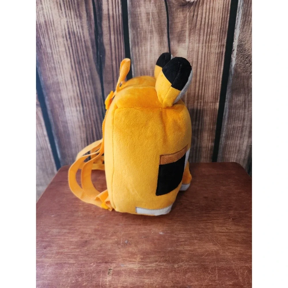 Minecraft Fox Plush Backpack Orange Mojang Pixelated Kids Bookbag NWT